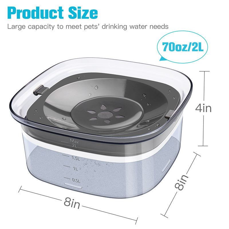 70oz Spill-Proof Dog Water Bowl – Large & Visible Level