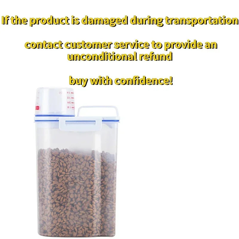 1.5kg/2kg Pet Food Storage Container with Measuring Cup