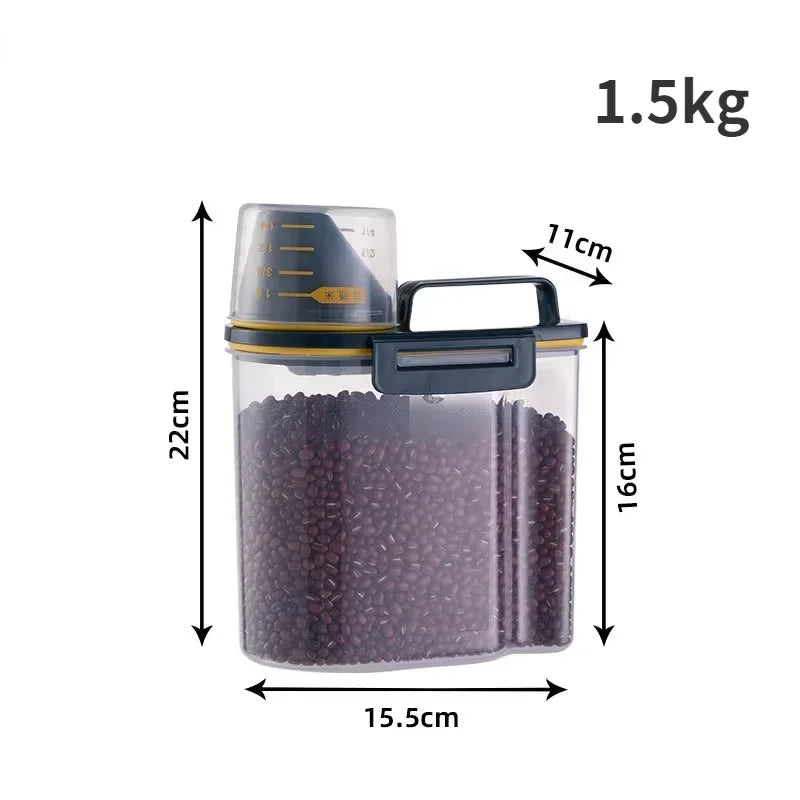 1.5kg/2kg Pet Food Storage Container with Measuring Cup