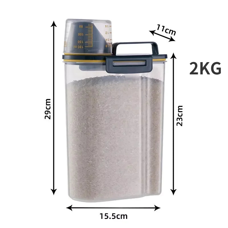 1.5kg/2kg Pet Food Storage Container with Measuring Cup