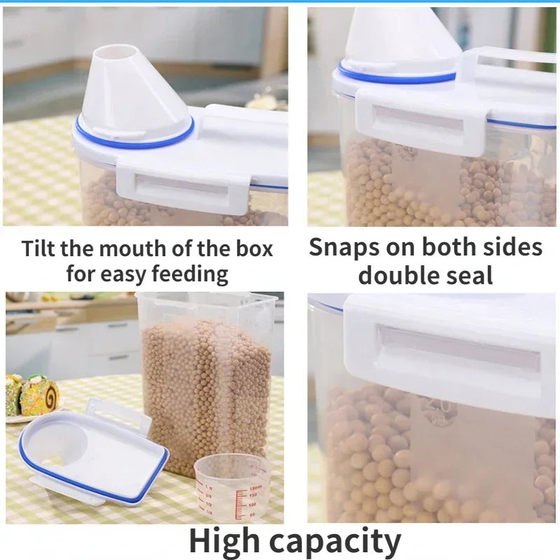 1.5kg/2kg Pet Food Storage Container with Measuring Cup