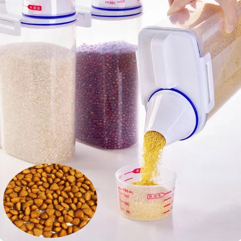 1.5kg/2kg Pet Food Storage Container with Measuring Cup