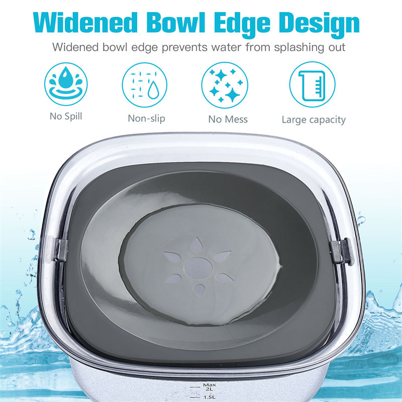 70oz Spill-Proof Dog Water Bowl – Large & Visible Level