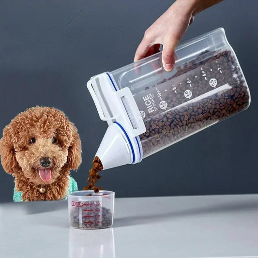 1.5kg/2kg Pet Food Storage Container with Measuring Cup