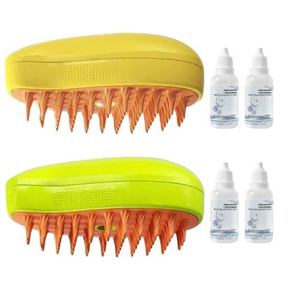 3-in-1 Steam Pet Brush – Hair Removal, Spray & Massage