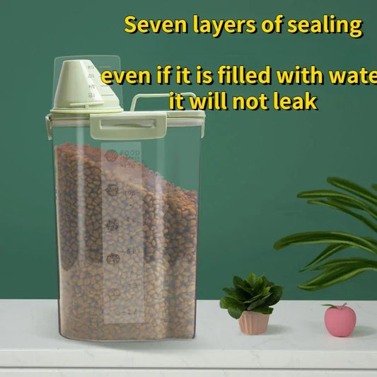 1.5kg/2kg Pet Food Storage Container with Measuring Cup