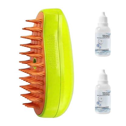 3-in-1 Steam Pet Brush – Hair Removal, Spray & Massage