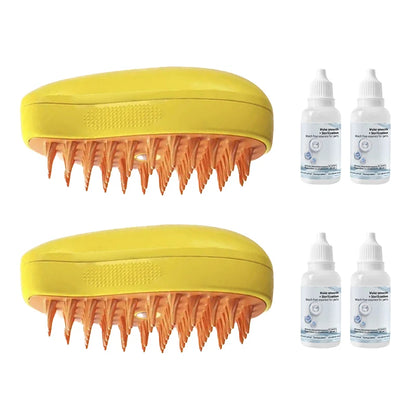 3-in-1 Steam Pet Brush – Hair Removal, Spray & Massage