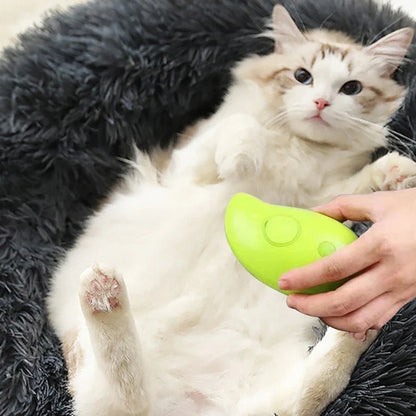 3-in-1 Steam Pet Brush – Hair Removal, Spray & Massage