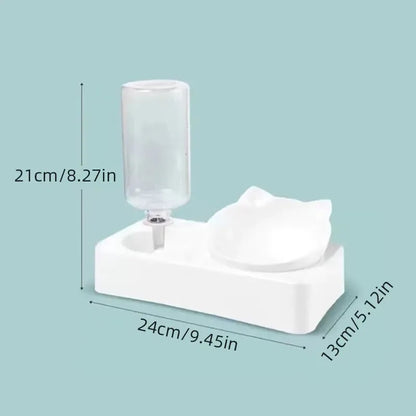 Pet Feeding Bowl – 15° Tilt with Water Dispenser