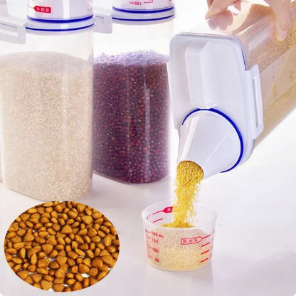 1.5kg/2kg Pet Food Storage Container with Measuring Cup