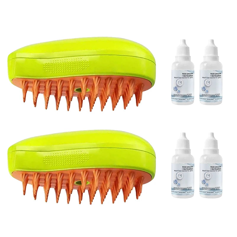 3-in-1 Steam Pet Brush – Hair Removal, Spray & Massage
