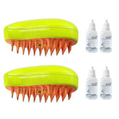 3-in-1 Steam Pet Brush – Hair Removal, Spray & Massage