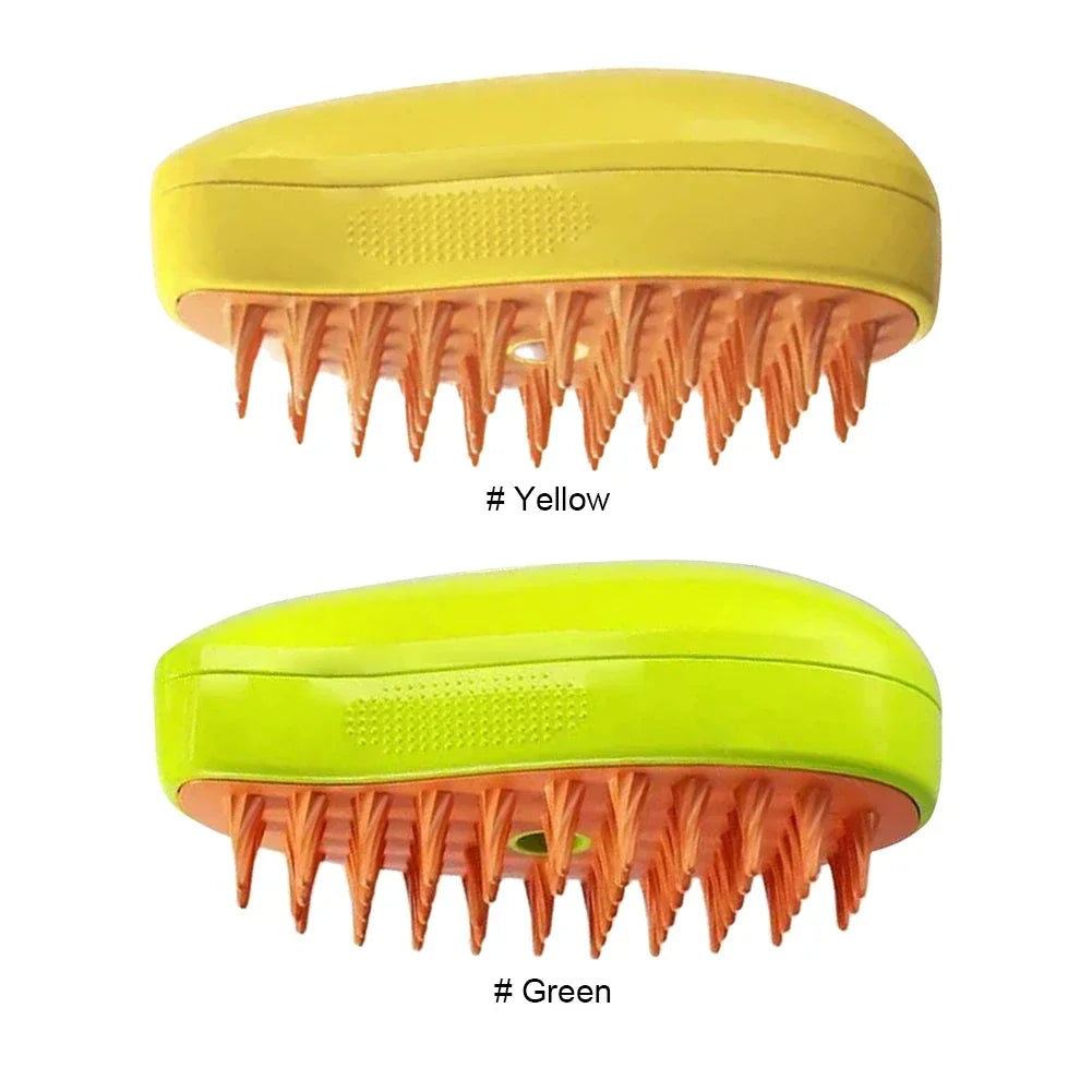 3-in-1 Steam Pet Brush – Hair Removal, Spray & Massage
